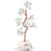 Aquamarine Gemstone Chips Tree With Agate Stone Base