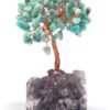 Amazonite Gemstone Chips Tree With Amethyst Cluster Base