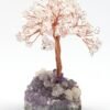 Clear Quartz Gemstone Chips Tree With Amethyst Cluster Base