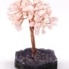 Rose Quartz Crystals Chips Tree With Amethyst Cluster Base