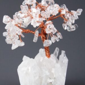 Clear Quartz Crystals Chips Tree With Agate Cluster Base