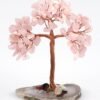 Rose Quartz Cross Shape Tree With Agate Slice Base