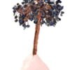 Lapis Lazuli Gemstone Chips Tree With Rose Quartz Base