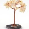 Citrine Gemstone Chips Tree With Agate Slice Coaster Base